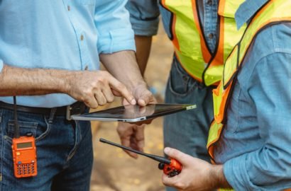 Professional construction engineer workers team working cooperate together consulting