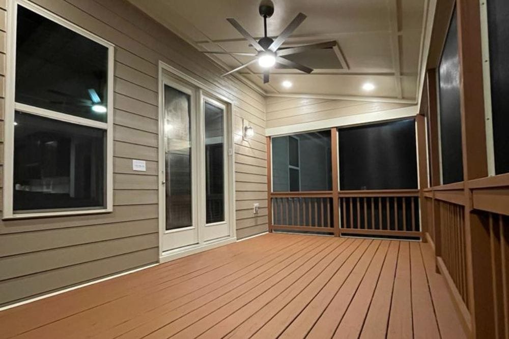 Inside view of screened porch in Durham NC